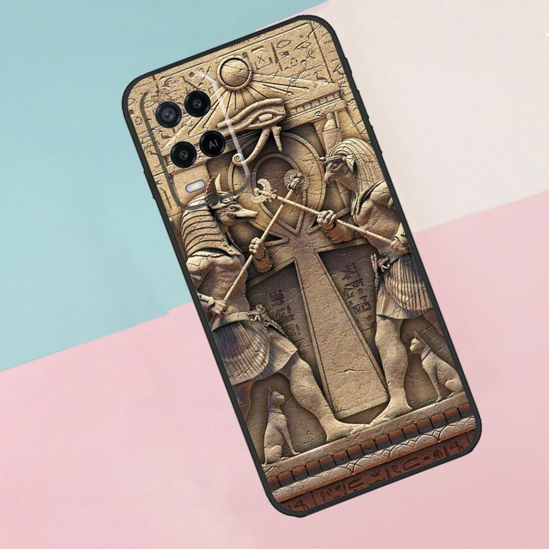 Egypt Pharaoh Mural For Oppo A74 A94 A54 A80 A78 A98 A40 A60 A18 A38 A58 A15 A17 A77 A57S A16 A76 A96 Phone Case