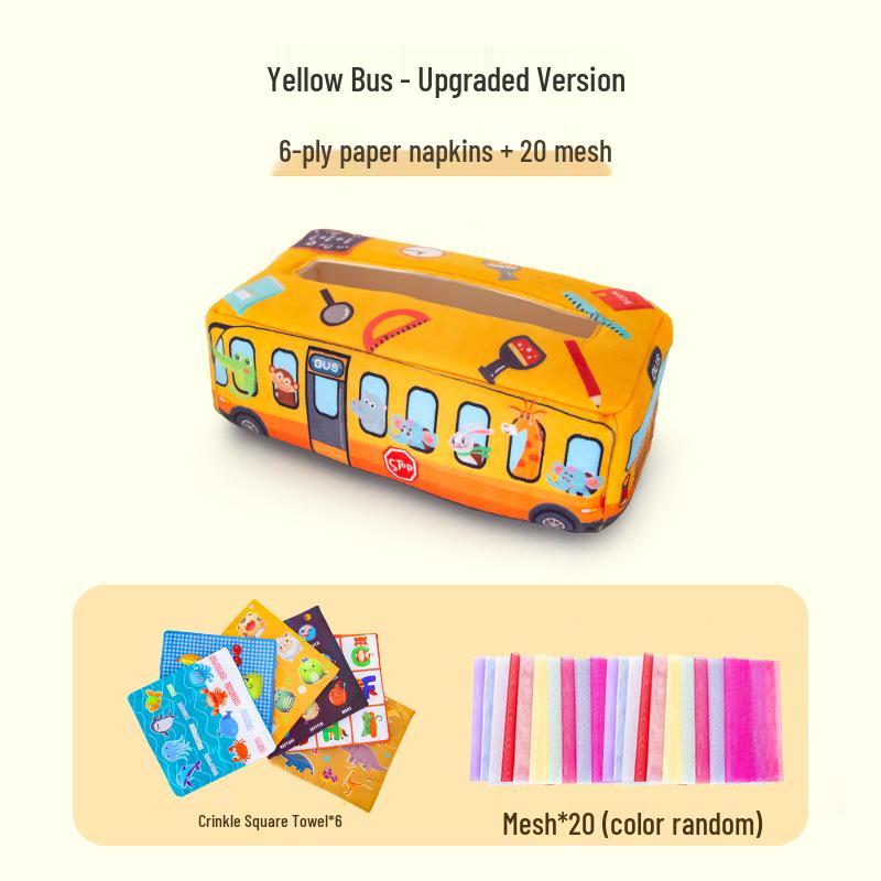 Infant Tear-Proof Tissue Box Toy for Finger Exercise and Simulation Learning
