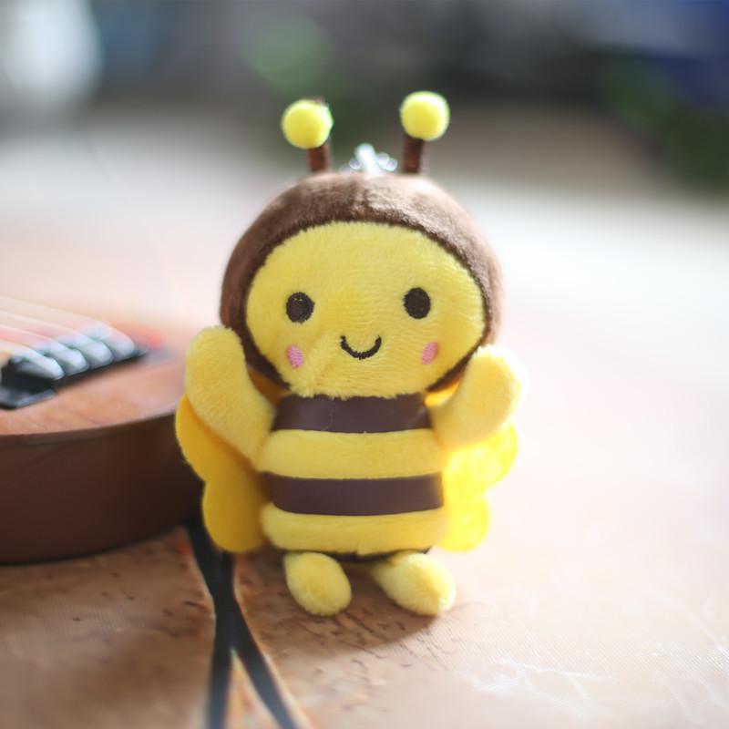 Small Soft And Yellow Bee Plush Keychain Perfect For Bag Charms