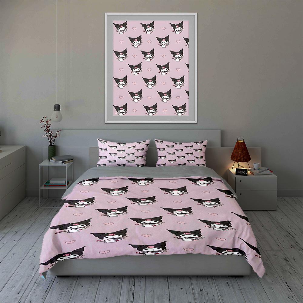 Cartoon Character Hearts Bedding Duvet Cover Sets Duvet Covers Pillowcases Gifts (1 * Duvet Cover 2 * Pillowcases, Without Duvet Insert)