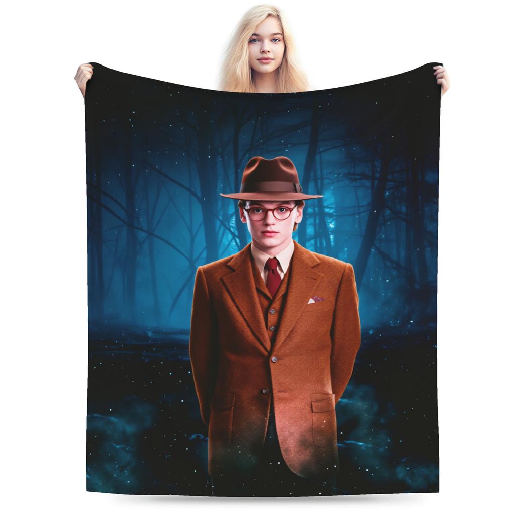 Jamie Campbell Bower Blanket Adults  Flannel Throw Blanket For Bedroom Warm Custom Quality Bedspread Gift