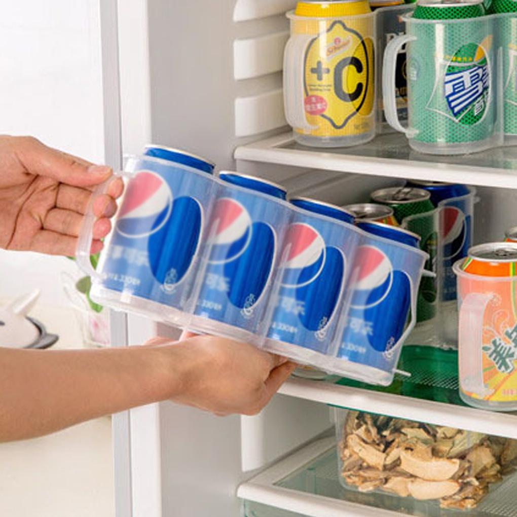 Dryckesförvaring 4-facks Burkbricka Kylskåp Burk Dryck Organiser Hållare