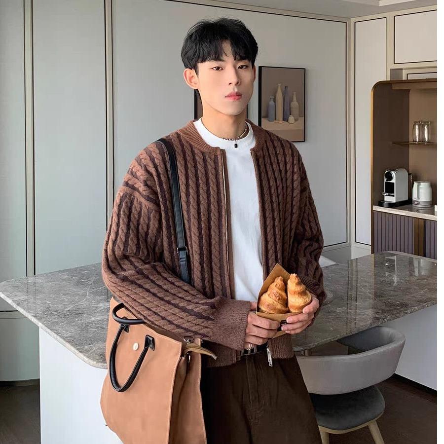 Новый осенне-зимний кардиган с контрастной полоской на молнии для мужчин и женщин повседневные универсальные топы в корейском стиле M 3527₽