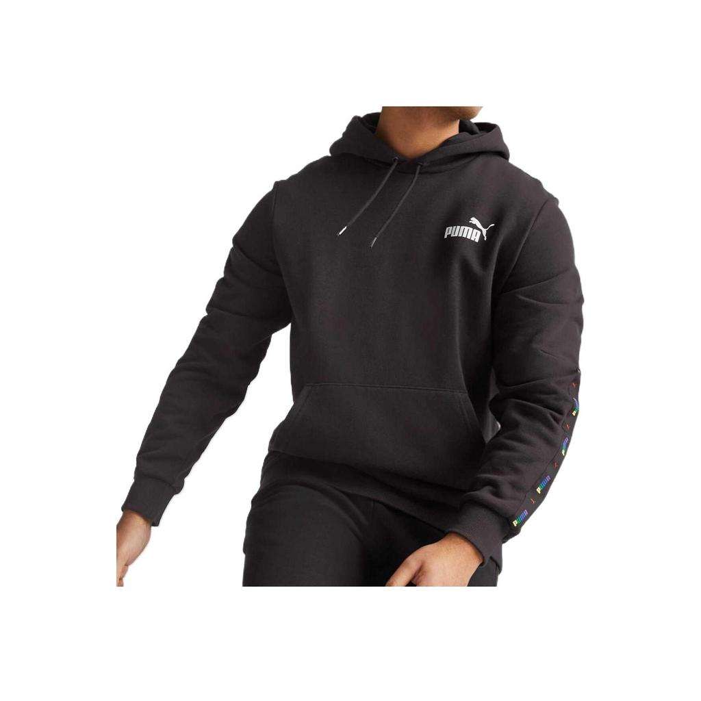 Puma Solid Color Logo Warm Hooded Long Sleeve Sweatshirt Men Sweatshirt Black 675675-01