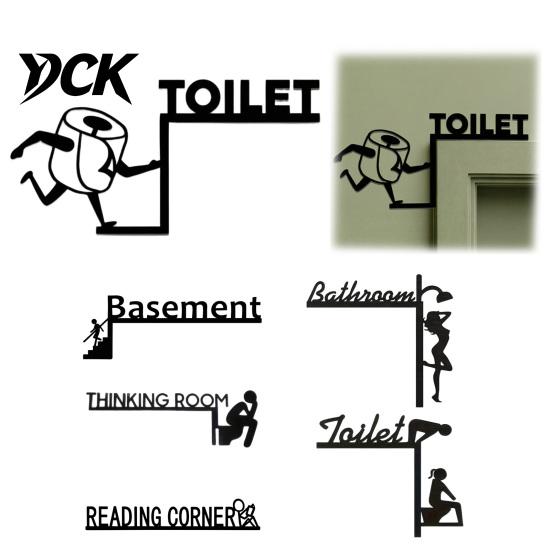 Home Decor Accents Funny Bathroom Door Sign, Thinking Room Metal Wall Art with Humorous Quotes, Self-Adhesive Office Plaque Toilet Sign for Restroom,