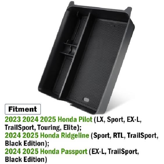 For 2024-2026 Honda Passport Center Console Storage Box Organizer Tray Accessory