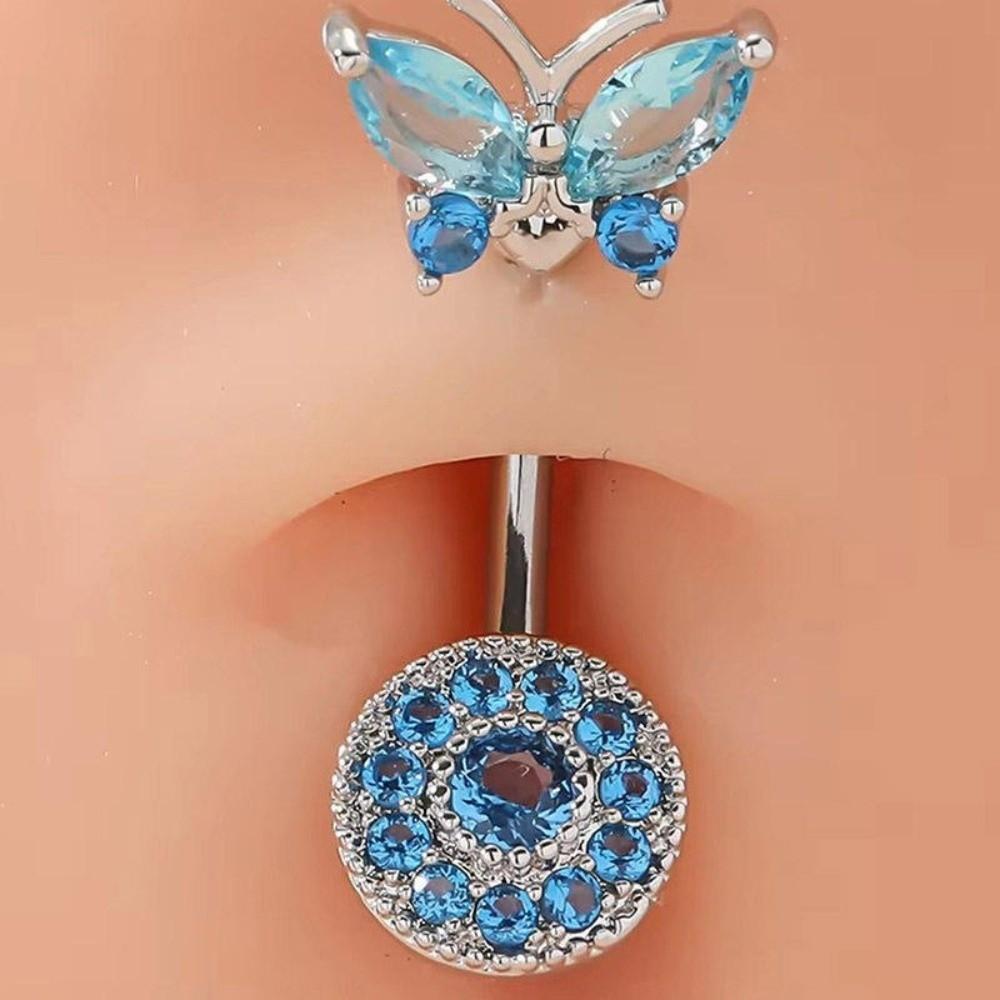 Dangled Design Butterfly Navel Jewelry Stainless Steel Belly Rings Seaside