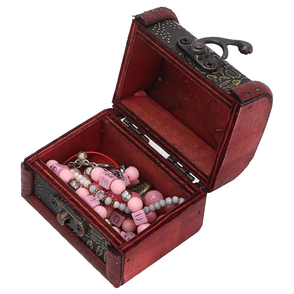 Multifunctional Retro Storage Box Hair Accessory Jewelry Storage Antique Wooden Organizer Case
