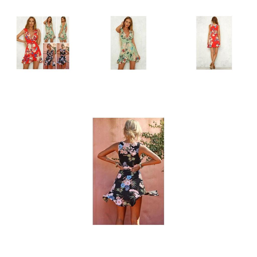 Luxurious Us Summer Women's Boho Sleeveless Beach Midi Dress With Floral Print For Every Occasion In Sizes S-xl