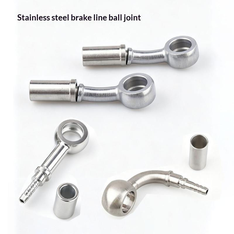 Automobilový nerezový konektor adaptéru pro brzdovou hadici M10 0°28°90° Vnější závit 16x1.5 10x1 Vnitřní lisovací spojka Univerzální Moto