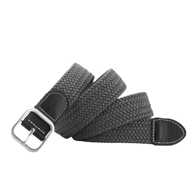 Unisex Elastischer Gewebegürtel im koreanischen Stil mit Dornschließe aus Leder - Kein Stanzen, vielseitiger lässiger Hüftgurt für Herren-Canvas-Hosen