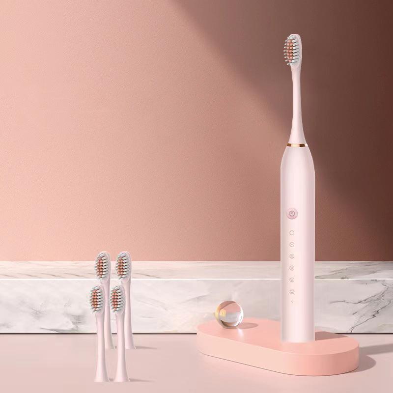 Escova de Dentes Ultrassônica Elétrica Seis Modos de Velocidade Casa Cabelo Macio Carregamento USB Impermeável Limpador de Dentes para Adultos