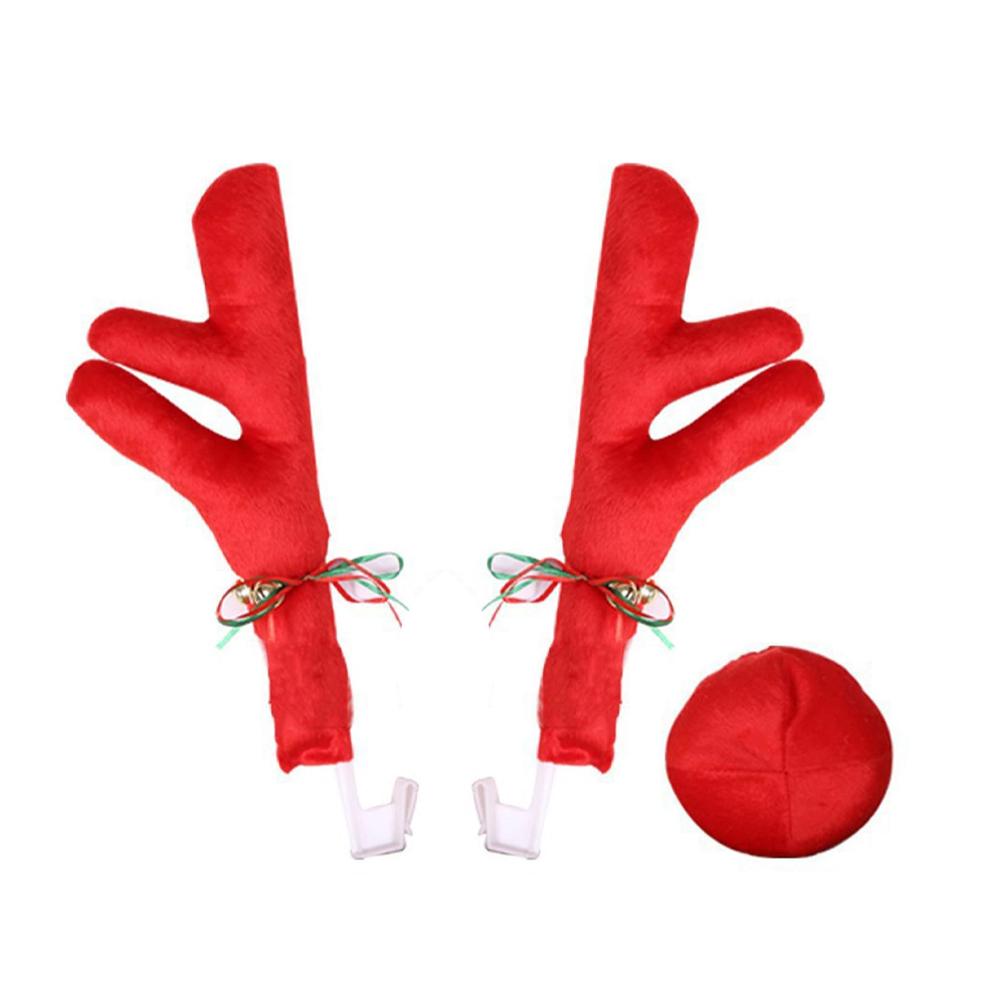 

Car Reindeer Antlers Holiday Automotive Deer Decoration Plush Reindeer Antler Car Decor For Christmas Parade Golf Course Holiday яскраво-червоного кольору