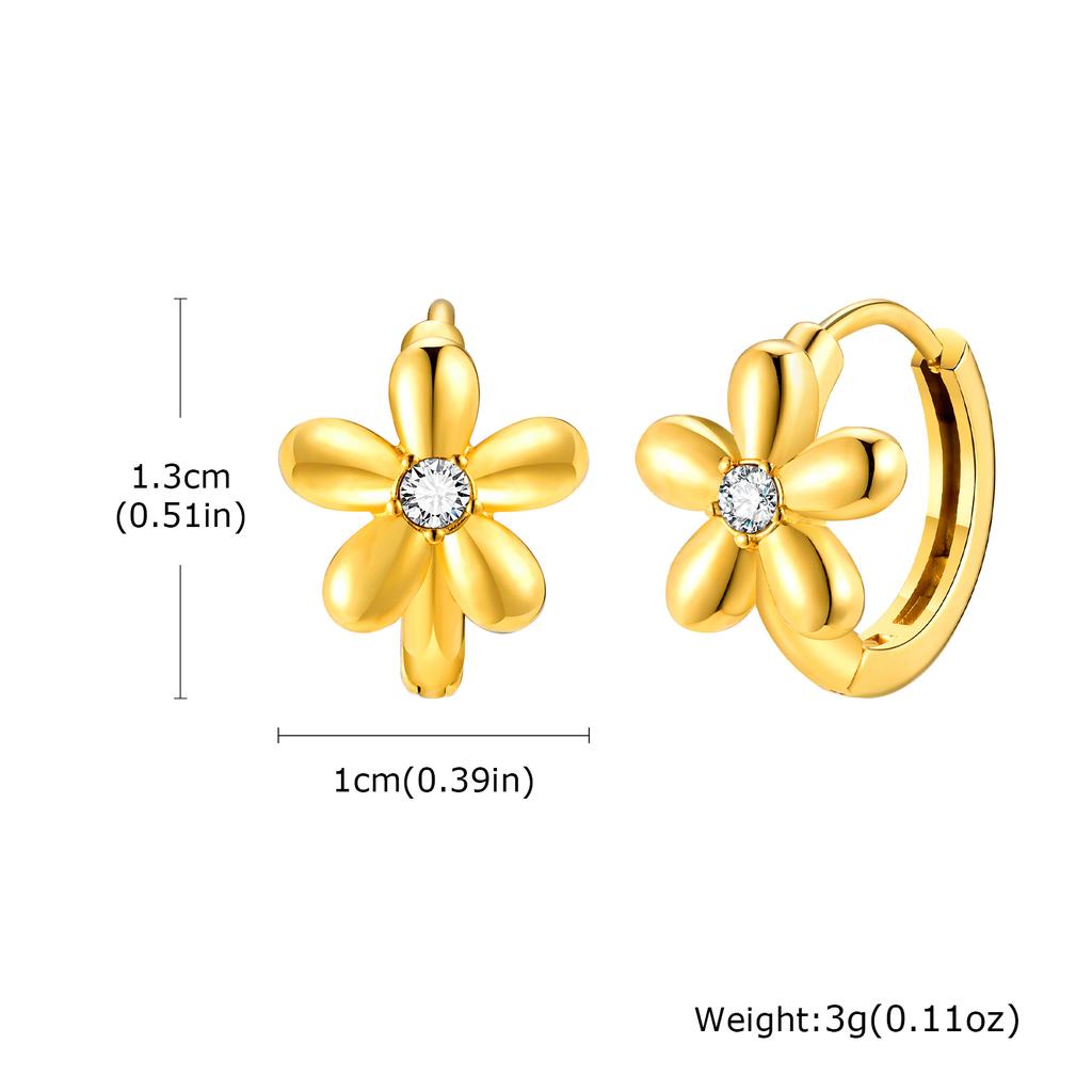 18K Gold Plated Stainless Steel Cubic Zirconia Huggie Hoop Earrings, Hypoallergenic Small Earrings for Women Stylish Jewelry