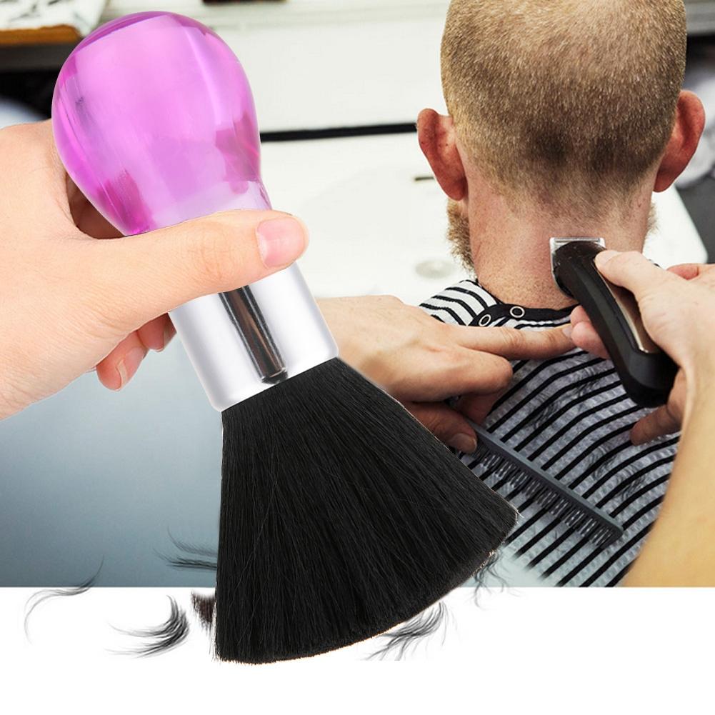 Neck Face Duster Brush Barber Hair Clean Hairbrush Cutting Hairdressing Styling Tool (Pink)