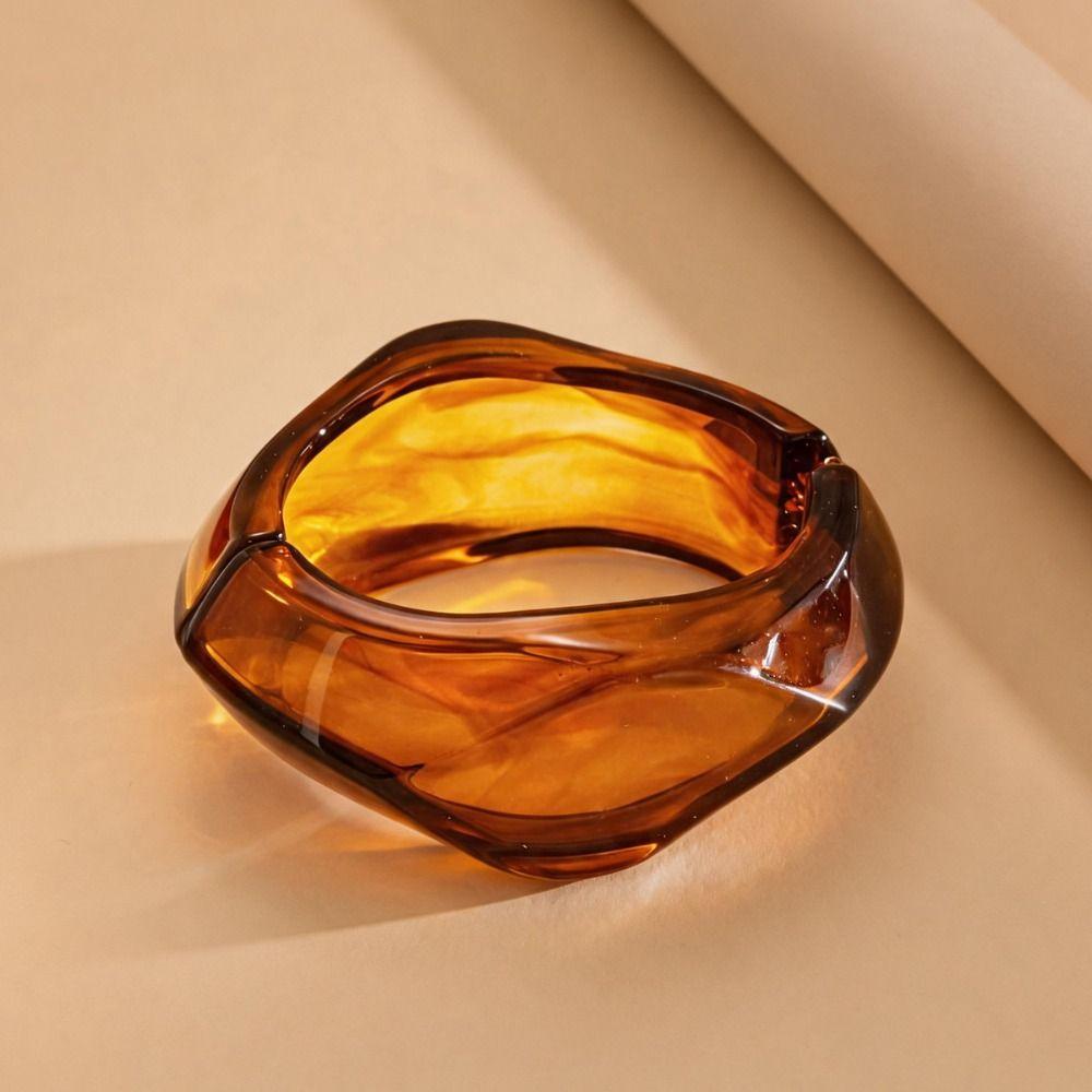 Vintage Style Exaggerated Bangles Irregular Shape Acrylic Wristband Cuff Bangles  Fashion Jewelry