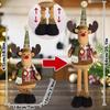 1pc Merry Christmas Decor Scalable Leg Snowman Dolls Figurines Christmas Gift For Kids Plush Elk Santa Doll Model Table Ornament