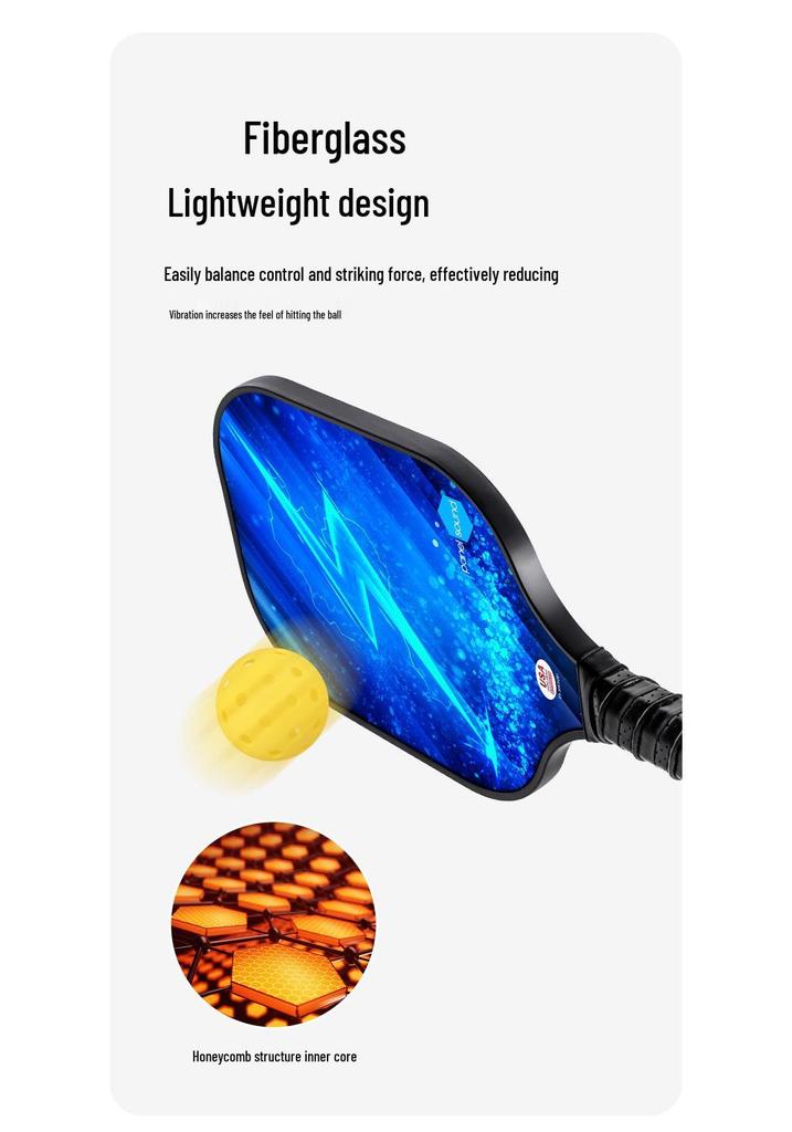 Lightweight Blue Fiberglass Pickleball Paddle Set - Portable and Durable