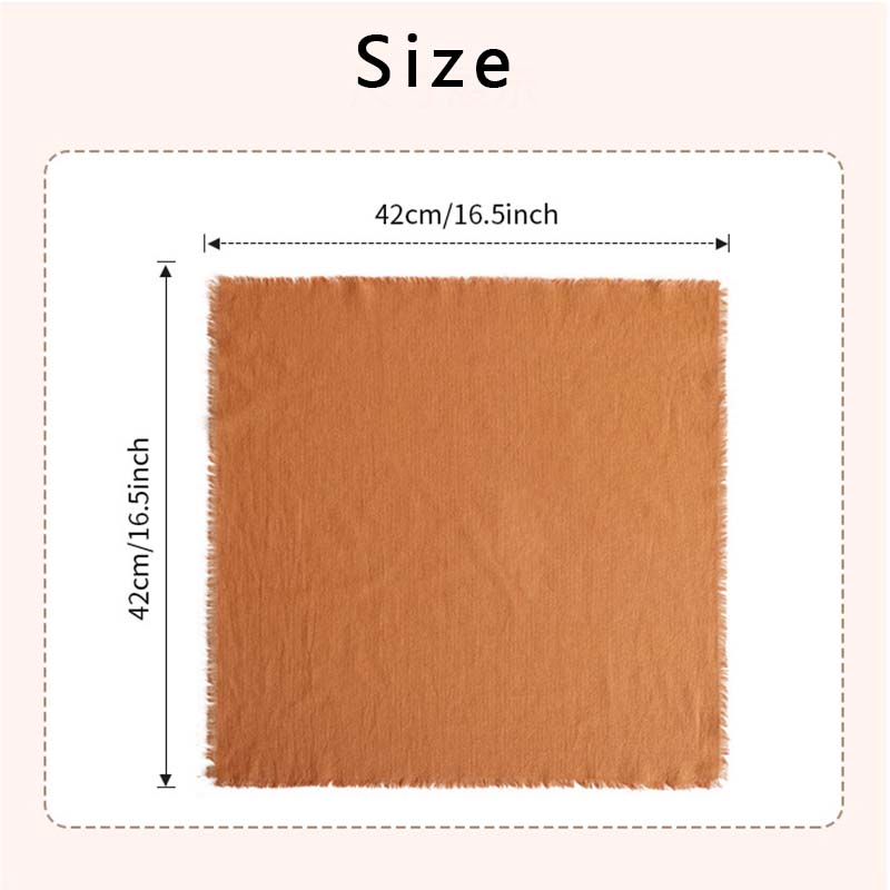 50PCS Handmade Cloth Napkins Large 42x42cm Cotton Napkins with Tassels Delicate Soft Washable for Dinners Parties Wedding Decor