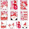 CCINEE Valentine's Day Window Cling,6 Sheet Heart Gnome Elf Window Sticker Decals for St. Valentine's Day Wedding Party Home Window Decoration Supply