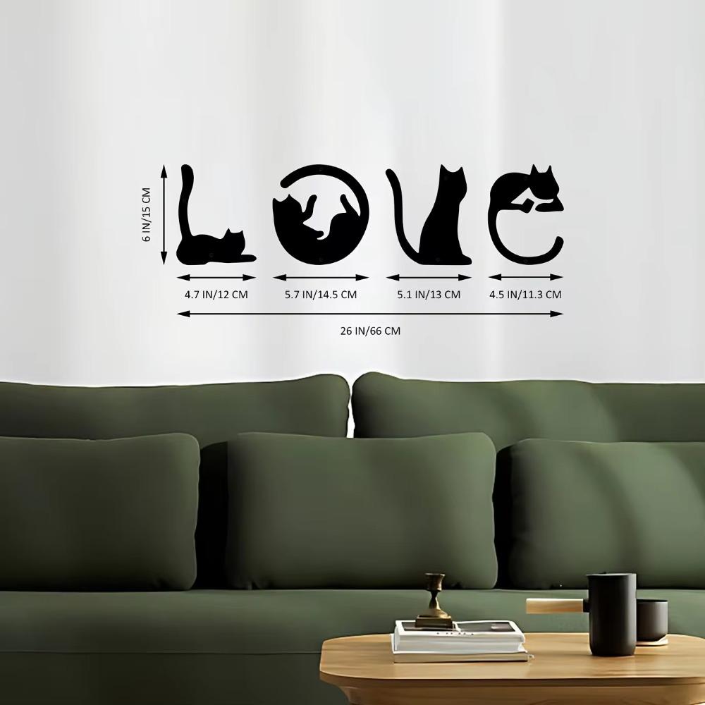 4pcs/set Cute Cat Metal Wall Decor - Abstract Home Wall Art for Room Decoration. Gothic Style, Ideal for Valentine's Day
