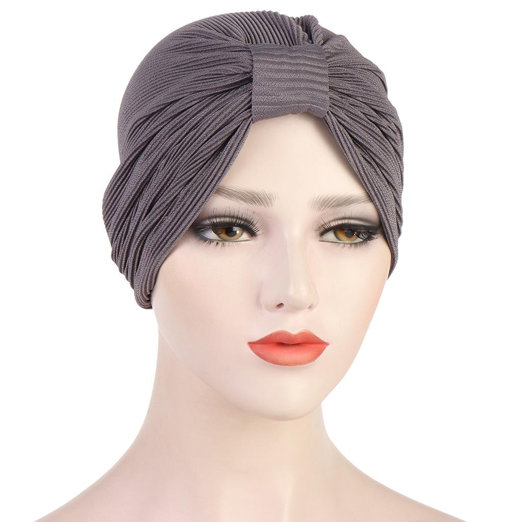 

Женский тюрбан из хлопка и льна, витой женский тюрбан, мусульманский тюрбан, тюрбан, химическая шапка, индийский головной убор серый