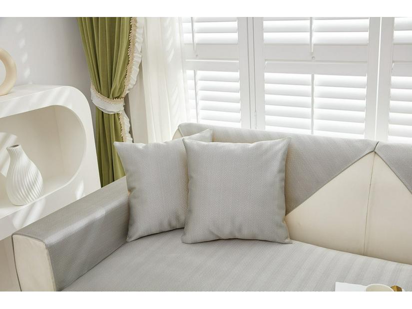 Pure Herringbone Ice Silk Non-Slip Sofa Cushion - Modern Simple Green Design for Summer Cool Comfort