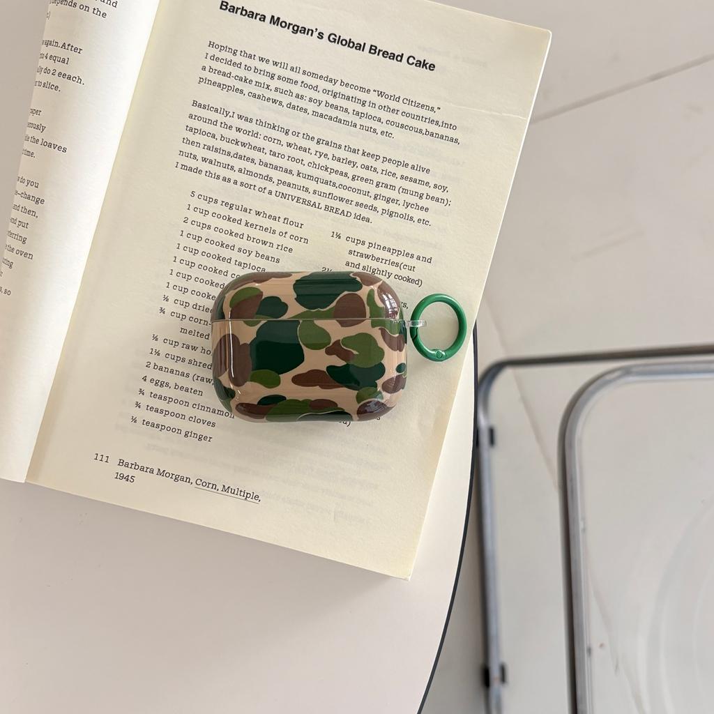Fashion Creative Personality Colorful Camouflage Pattern Series With Hook Earphone Cover Case for AirPods 1 or 2 3 4 Pro 2 Pro 3