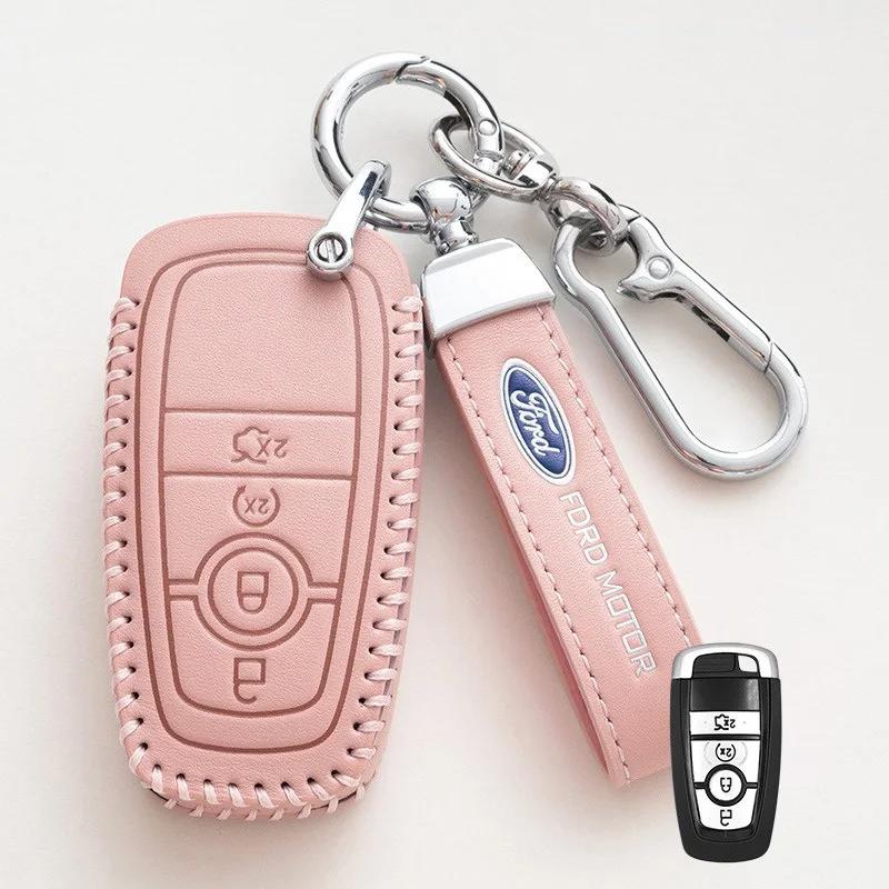 

Car Sticker Hot For Ford 4 Buttons Leather Car Remote Key Case Unisex For Ford Raptor F150 Explorer Mustang Fusion Escape F250 F