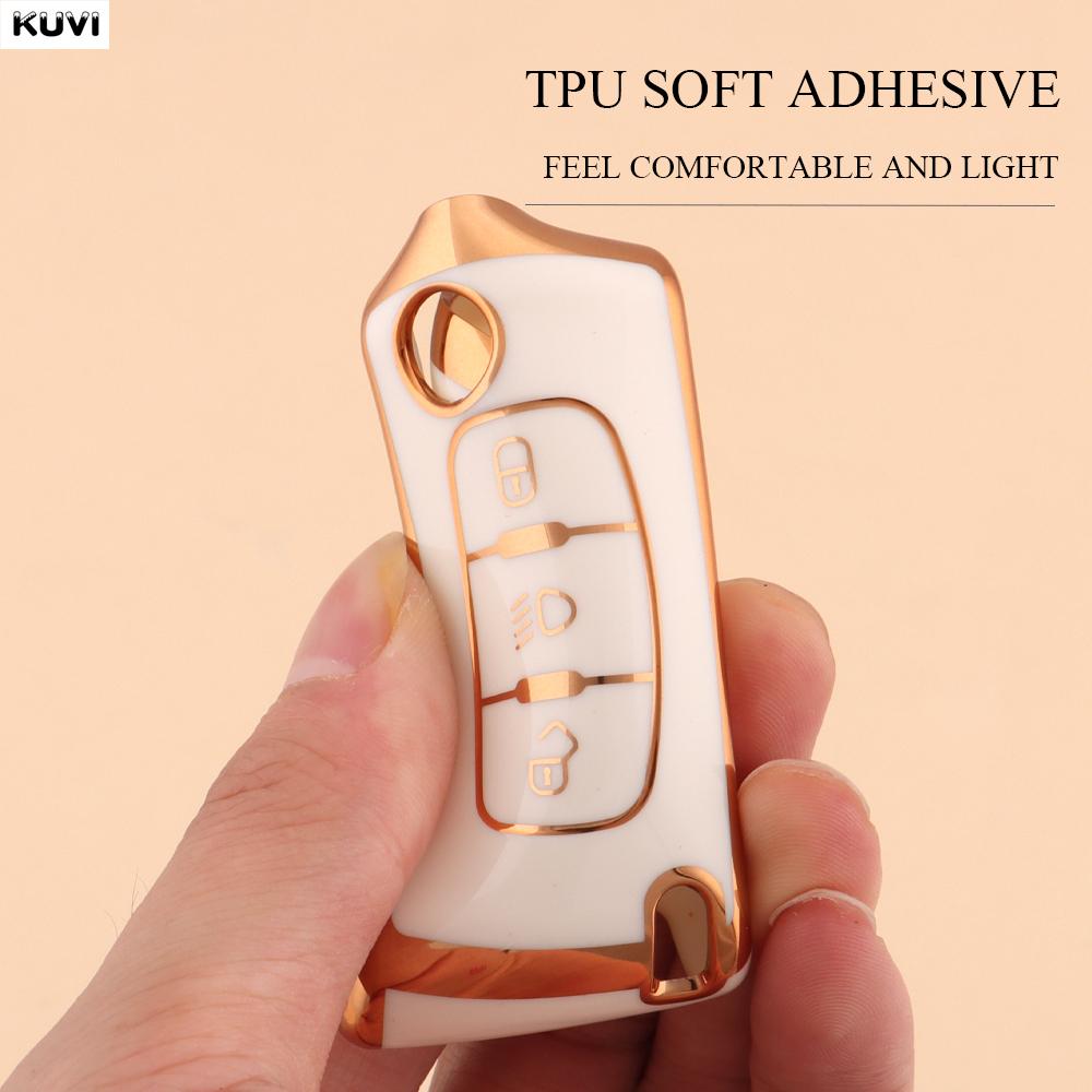 Golden Tpu Car Flip Key Case Cover For Citroen C2 C3 C4 C5 C6 Xsara Berlingo For Peugeot 207 307 308 407 607 807 Protector Fob