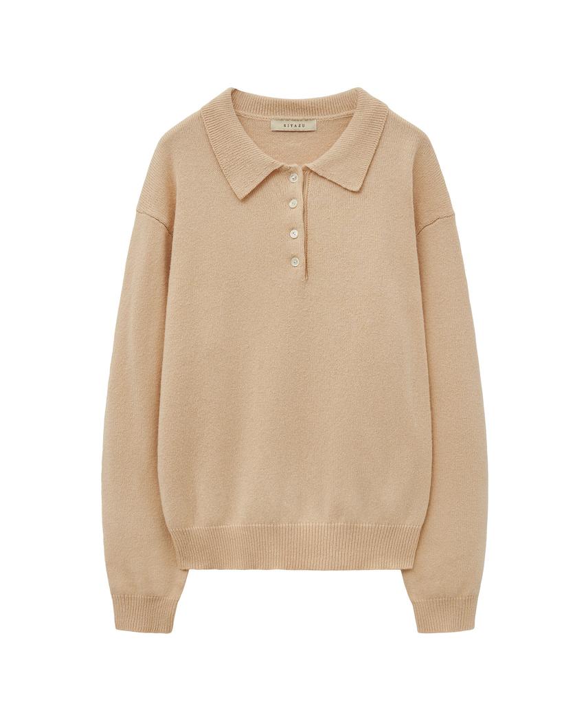 Siyajyu Sikn2154 Wool Blend Wearable Collar Knit_Oatmeal Beige