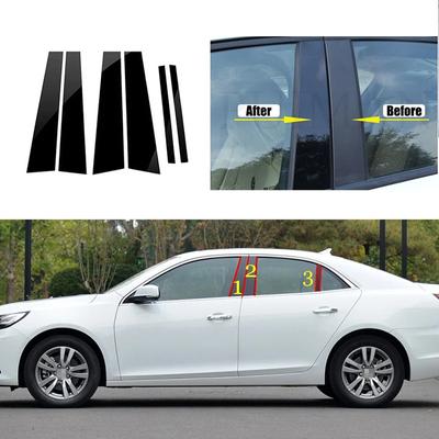 6Pcs Car Pillar Posts for Holden Malibu (Australasia) Sedan 2013 -2015 Glossy Black Door Window Trim Cover Stickers Styling