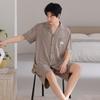 Pajamas Men's Summer Modal Thin Short Sleeve Shorts Summer Cool Homewear Men's Large Size Two-piece Set