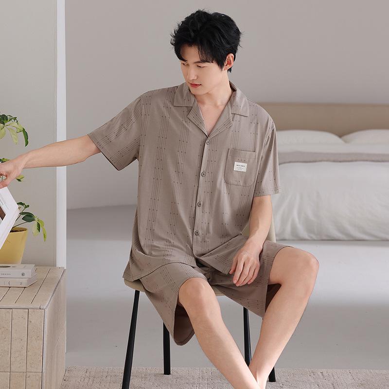 Pajamas Men's Summer Modal Thin Short Sleeve Shorts Summer Cool Homewear Men's Large Size Two-piece Set