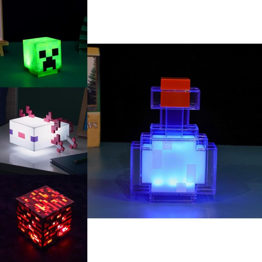 Color Changing Minecraft Themed Night Light With Rechargeable Abs Torch Design For Kids