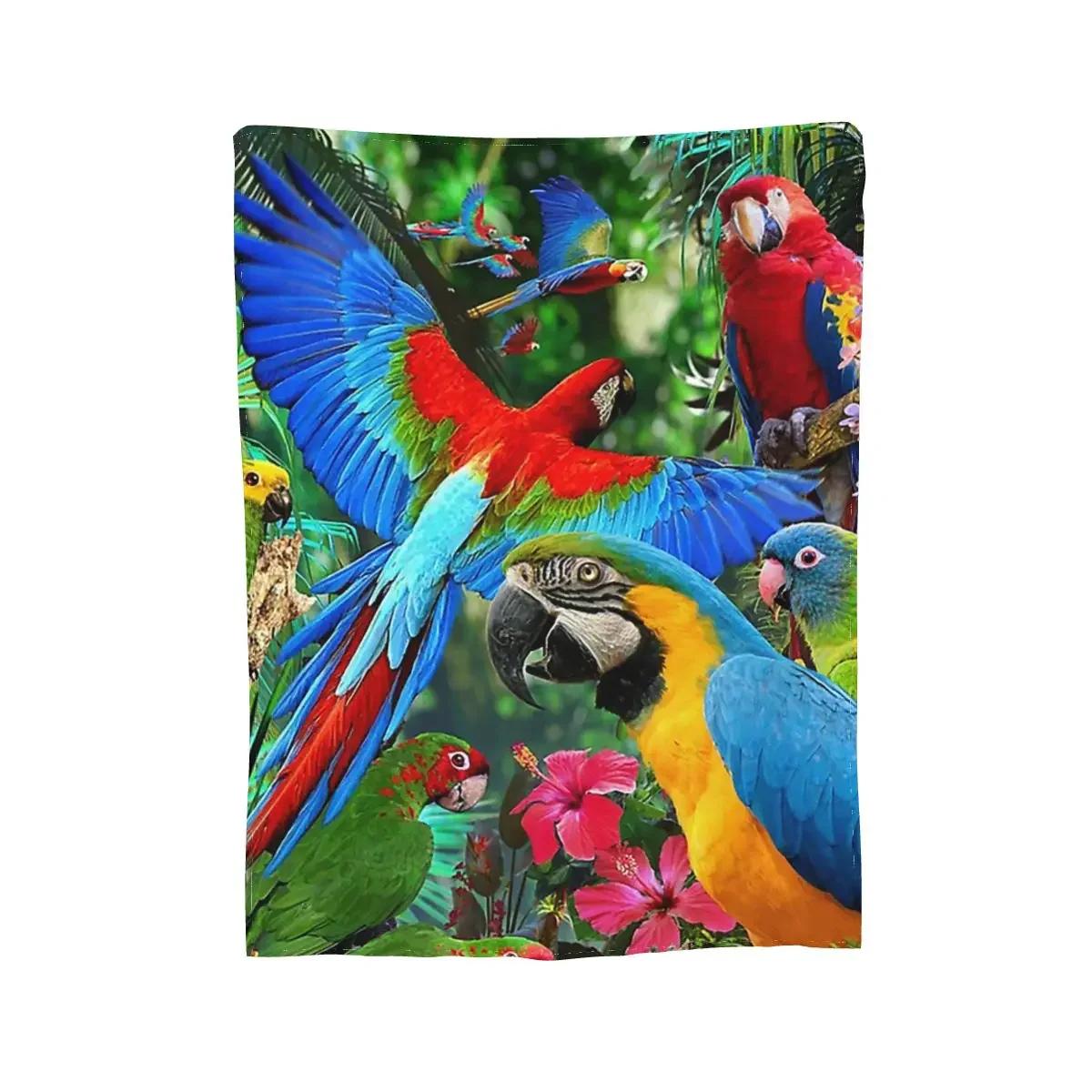 

Parrots Blankets Soft Warm Flannel Throw Blanket Bedding for Bed Living room Picnic Travel Home Sofa 100cmx150cm