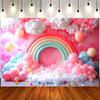 Rainbow Dream Arch Balloon Backdrop - Photography Background for Birthday Parties Cake Smashes