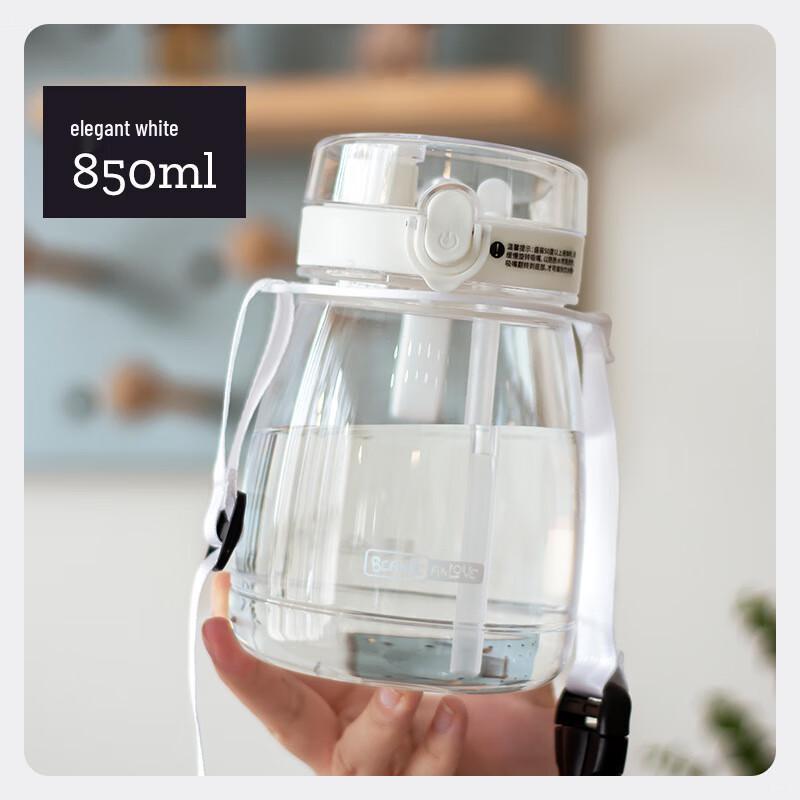 BEANBEANLOVE Portable Dual-Drink Straw Water Bottle
