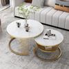 Nordic Light Luxury Round Sintered Stone Coffee Table for Modern Living Rooms