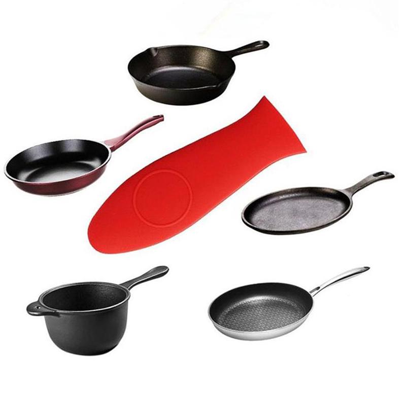 Non-Slip Silicone Handle Holder Potholder Cast Iron Skillet Grip Sleeve Cover