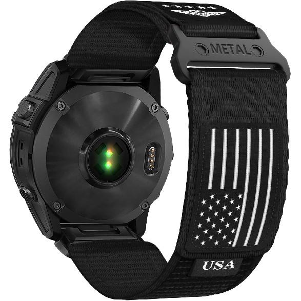 Rugged Nylon Bands for Garmin Fenix 7/Fenix 6/Fenix 5/Fenix 8 E 47mm/5 Plus/6 7 Pro Band for Men,Quickfit Sports Strap Fabric Smartwatch Wristband