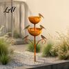 Heavy Duty Metal Feeder Double Layer Bird with Ground Stake Feeding Decorative for Yard Station Weather Resistant Garden Lawn Backyard Decor