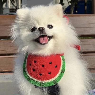 Ajustabil, moale, confortabil, convenabil, pisici, bavetă drăguț în formă de pepene verde, câini, prosop saliva, accesorii pentru animale de companie