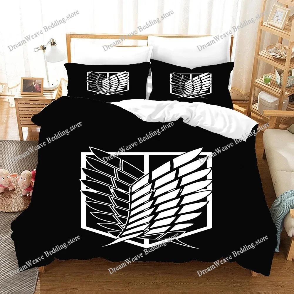 3D Printed Anime Attack on Titan Bedding Set Duvet Cover Bedroom Comforter Single Twin King _Size Quilt Cover Home Textiles