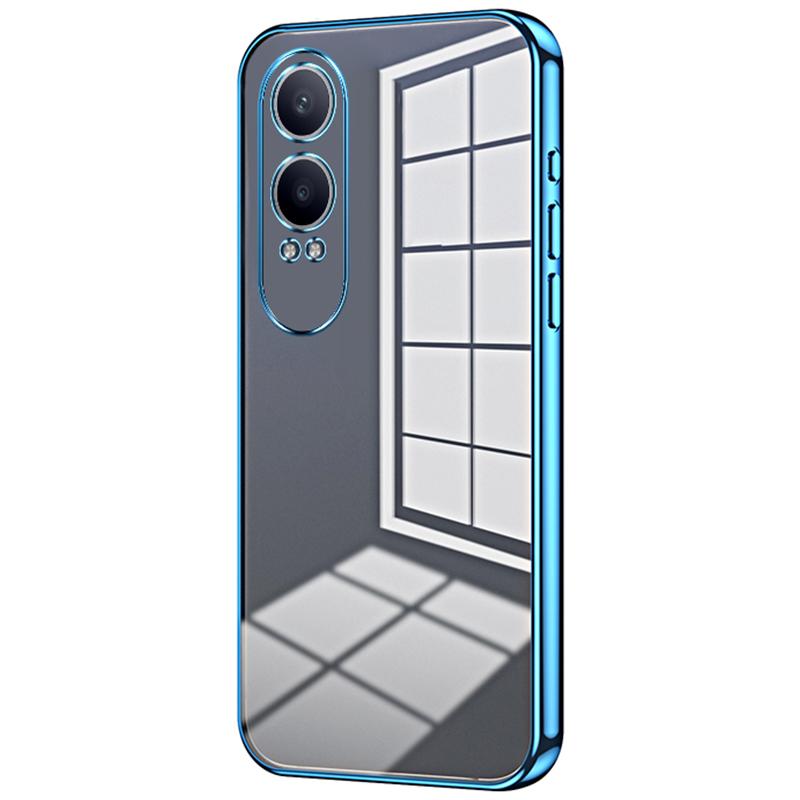 

For OnePlus Nord CE4 Lite 5G/Oppo K12x 5G (China) Case Electroplated Design Soft TPU Shockproof Phone Cover Blue