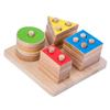 Frühen Bildung Kinder Profitieren Intelligenz Bausteine Vier Sätze Von Spalte Geometrische Form Farbe Kognitiven Stapeln Höhe