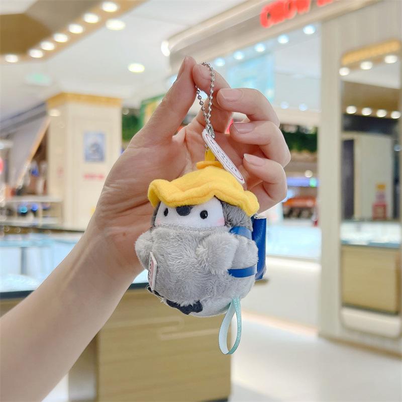 Cartoon Tourist Hat Penguin Cute Penguin Plush  For Girls Gifts Creative School Bag Bag Charm