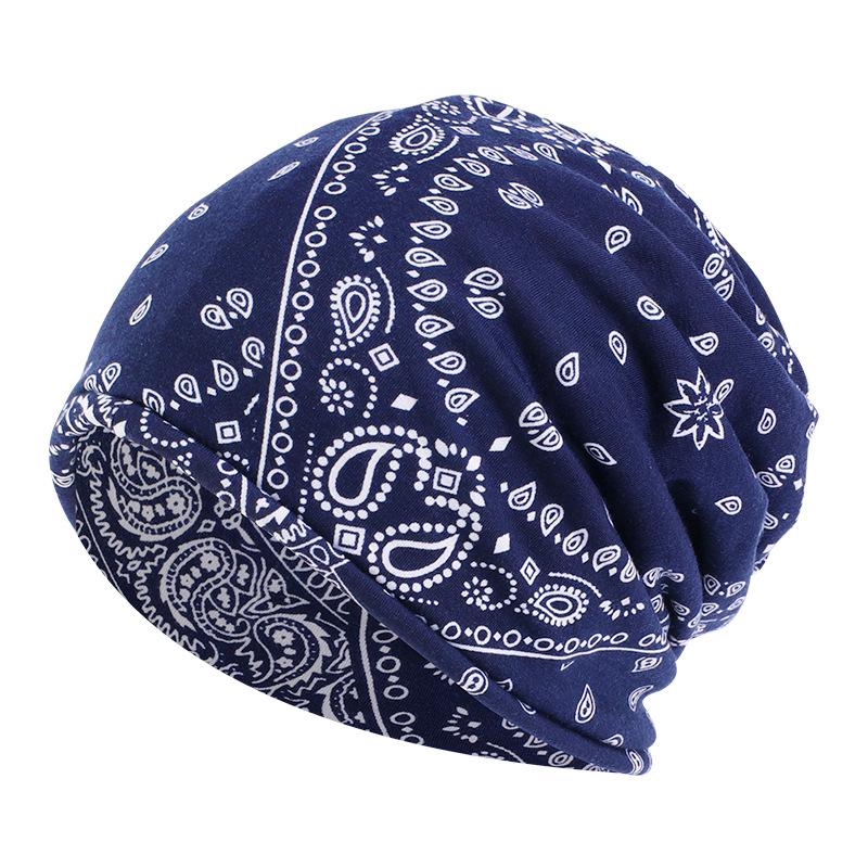 European and American Popular Cashew Flower Hip-hop Headscarf Hat, Unisex Soft Scarf Pullover Hat JDU-A