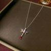 Women's Retro Zodiac Birthstone Moon Rabbit Necklace – Zircon Pendant for Valentine's & Qixi Festival