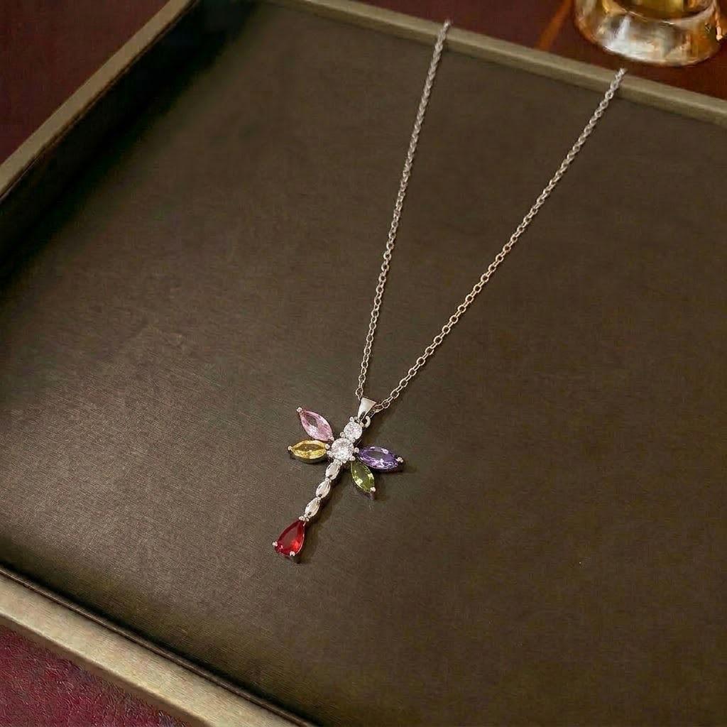 Women's Retro Zodiac Birthstone Moon Rabbit Necklace – Zircon Pendant for Valentine's & Qixi Festival